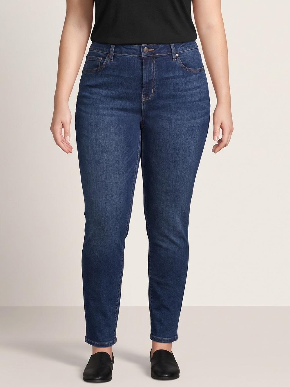 Faded Glory Women's Skinny Jeans in Dark Blue Denim